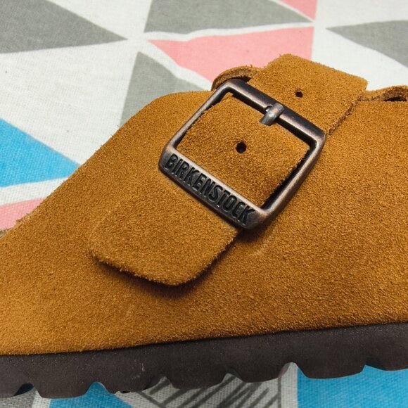 Women's Mink Suede Birkenstock Boston Shoes - Narrow Fit - Picture 4 of 5